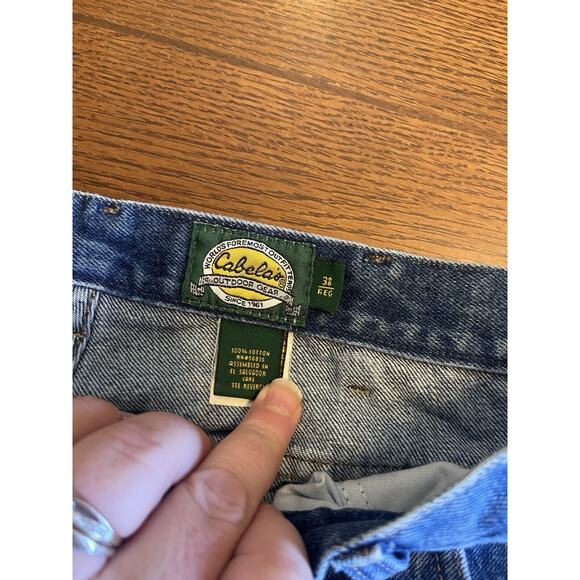 Cabelas Men's Jeans 38x30 Blue Dark Wash Straight Leg Denim Hunting Gear EUC - Picture 2 of 10